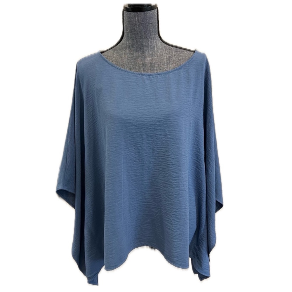 Eesome Flowing Blue Poncho Blouse